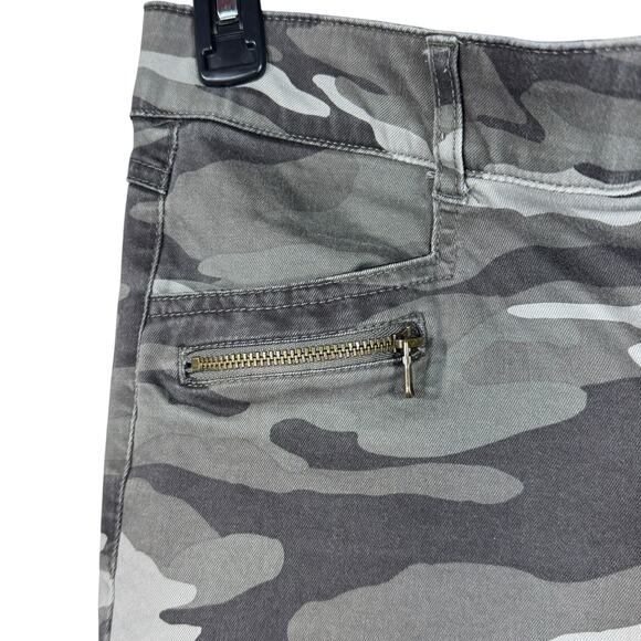 Democracy SZ 10 “Ab”technology Pants Camo Stretch Mid-Rise Elastic Waist Green - Picture 3 of 8